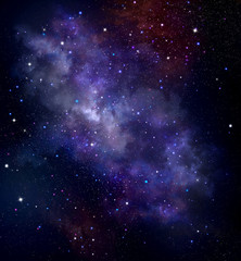 Night sky, space background with nebula and stars