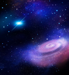 abstract space background with nebula and stars. Starry night  sky
