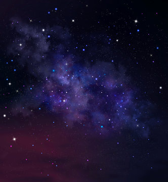 Deep space background with nebula and stars. Night sky © nj_musik