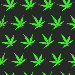 Cannabis leaves seamless texture, legalized culture, design element for t-shirts