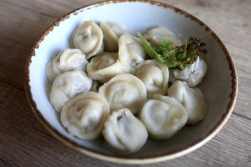 Plate with Russian dumplings