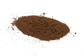 Coffee powder isolated of white background.