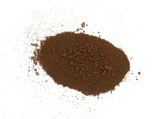Coffee powder isolated of white background.