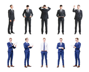 Fototapeta premium Set of business people isolated on white