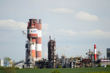 chemical factory near the field