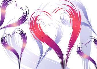 Heart shape vector. Love illustration. Hand drawn design for valentine's day card background.