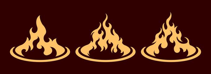 Bonfire icon set. Design element