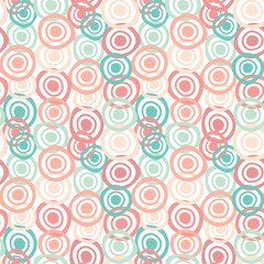 Fototapeta premium Seamless vector pattern with cute circles in pastel colors.
