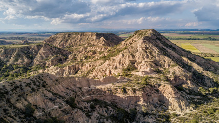 Fototapeta na wymiar Isolated dryland in Monegros area. Aragon, Spain