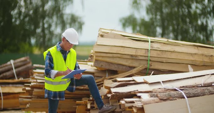 Engineer working at wood industry