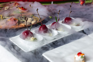 Snack in the form of cherries, catering, fine dining-3.