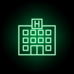 Medical, hospital icon in neon style. Element of medicine illustration. Signs and symbols icon can be used for web, logo, mobile app, UI, UX