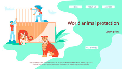World rare animal protection landing page website