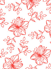 Cute hand drawn flowers background