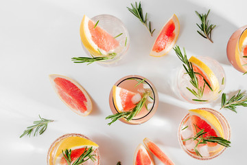Grapefruit and Rosemary cocktail.  Refreshing and non-alcoholic drink perfect for spring or summer.