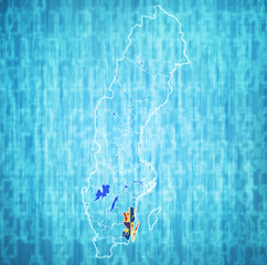 Kalmar on map of swedish counties