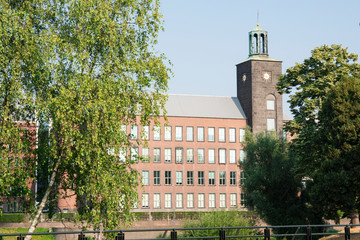 office building with tower, clock, Den Bosch, 's Hertogenbosch, The Netherlands