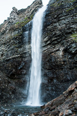  trip to nordkapp, waterfall on the mountain