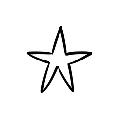 Hand drawn star doodle, linear vector illustration