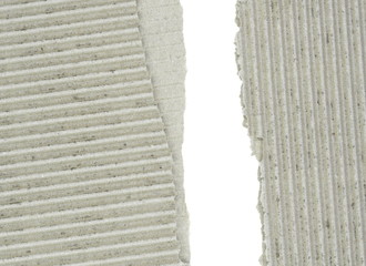 Cardboard texture. cardboard background . Piece of corrugated cardboard torn. Cardboard texture ragged edge. Space for text.