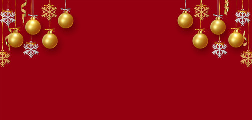 Fototapeta na wymiar Golden Christmas balls background.