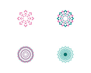 Vector - Vector set of floral patterns on a white background