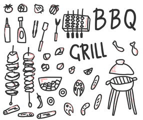 Barbecue composition. Vector design.