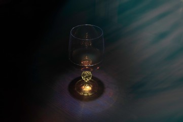Glasses and candle on the table