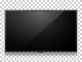 Realistic computer monitor display or smart TV mock up vector illustration.