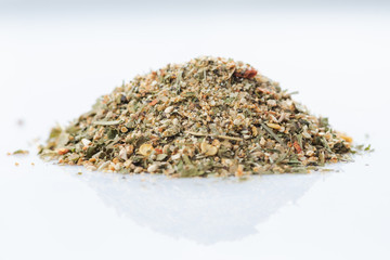 Close-up of american citrus spices blend. isolated.