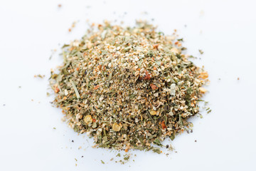 Close-up of american citrus spices blend. isolated.