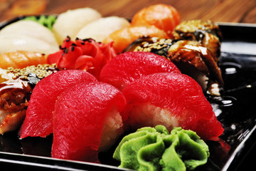 Sushi tuna close-up.