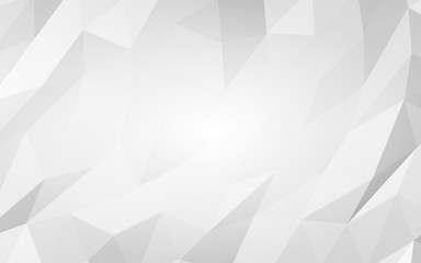 White abstract background. Lowpoly backdrop. Crumpled paper. 3D illustration