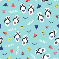 Seamless summer doodle pattern