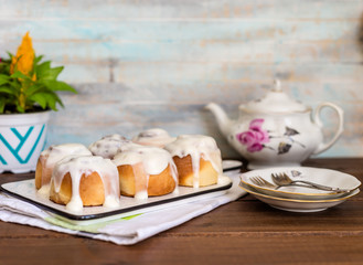 Cinnamon rolls  traditional dessert buns