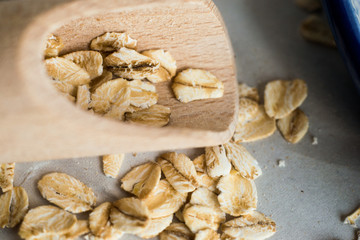  some oats scattered on aged paper