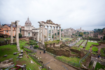 Imperial forums view, Rome, Italy. Roma landscape
