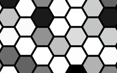White honeycomb with a gradient color. Isometric geometry. 3D illustration