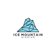 mountain logo template, ice peak mount stone mountain adventure icepeak geometric logo line art outline illustration