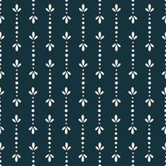 White geometric pattern gradient, dots on a line, on blue background, seamless vector pattern