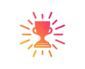 Award cup icon. Winner Trophy symbol. Sports achievement sign. Classic flat style. Gradient trophy icon. Vector