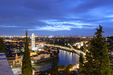 Fototapeta na wymiar The best view on Verona in the night.