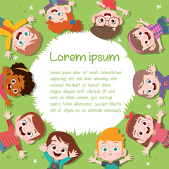 Fototapeta premium happy kids note vector illustration