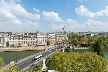 France, Paris, view of Île Saint-Louis from the Institut du Monde Arabe