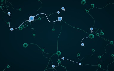 Neural network. Social network. Futuristic dna,