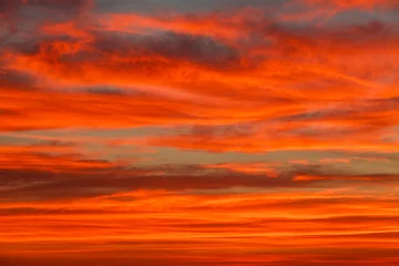 Printed kitchen splashbacks Red Gorgeous orange sunset colorful clouds in evening sky, natural beauty of nature