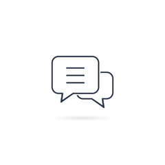 Speech bubbles Icon vector line flat design illustration