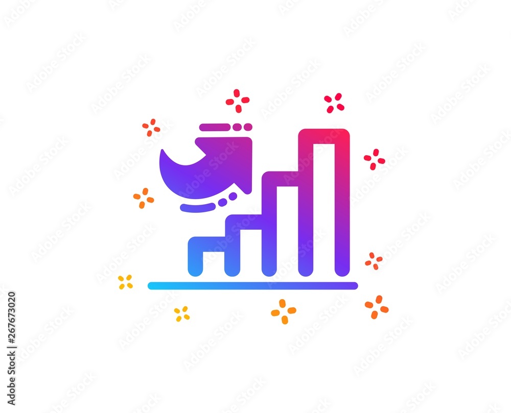 Poster growth chart icon. column graph sign. market analytics symbol. dynamic shapes. gradient design growt