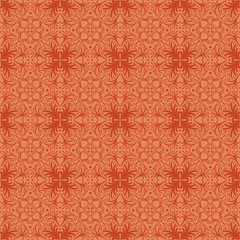 Seamless vector pattern Moroccan tile design in orange