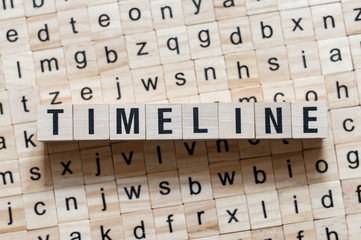 Timeline word concept on cubes